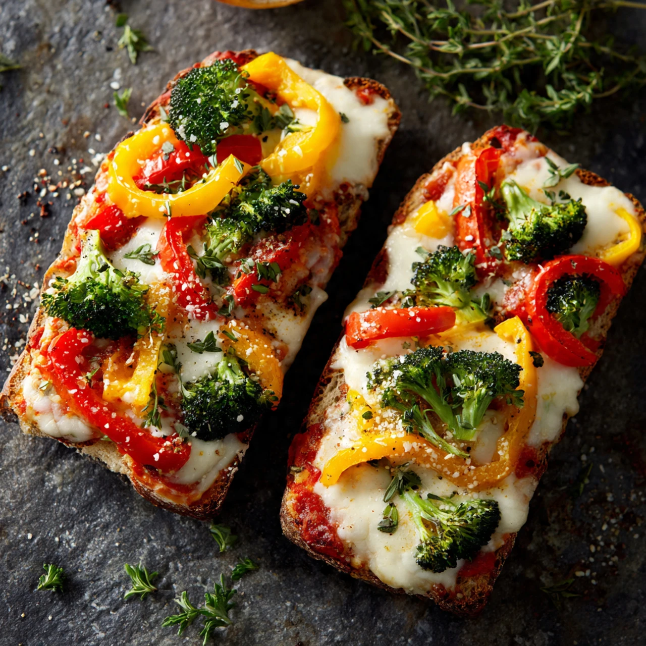 Loaded Veggie French Bread Pizza Loaded Veggie French Bread Pizza