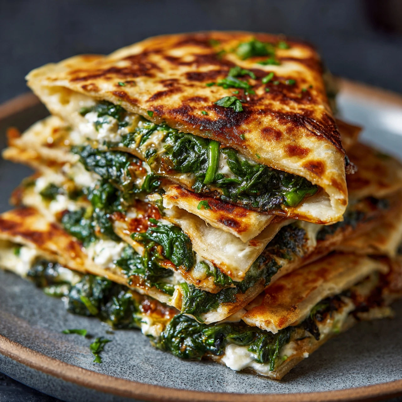 Mediterranean Quesadillas With Spinach Feta Mozzarella And Red Onion Mediterranean Quesadillas Spinach Feta Mozzarella Red...