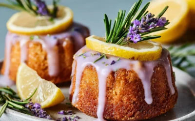 Mini Lemon Cakes With Lavender Glaze