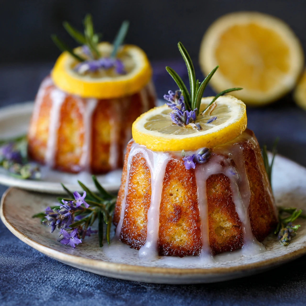 Mini Lemon Cakes With Lavender Glaze Mini Lemon Cakes Lavender Glaze