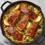 One Skillet Salmon With Lemon Orzo One Skillet Salmon Lemon Orzo