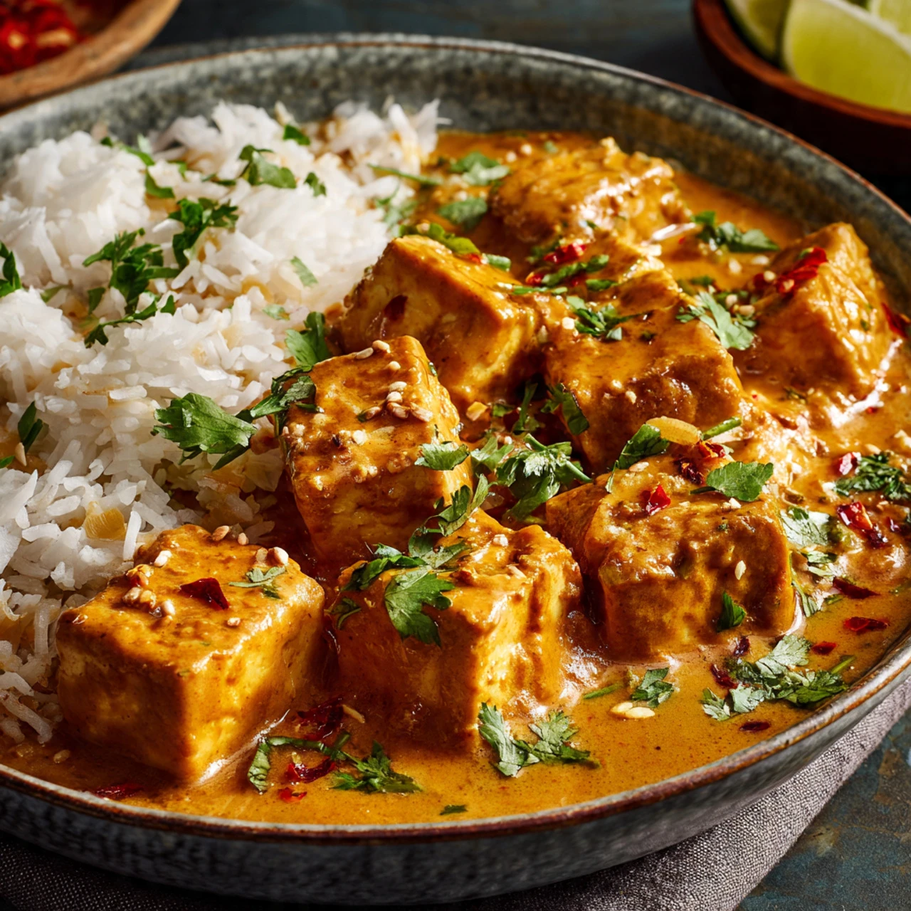 Peanut Tofu with Coconut Rice