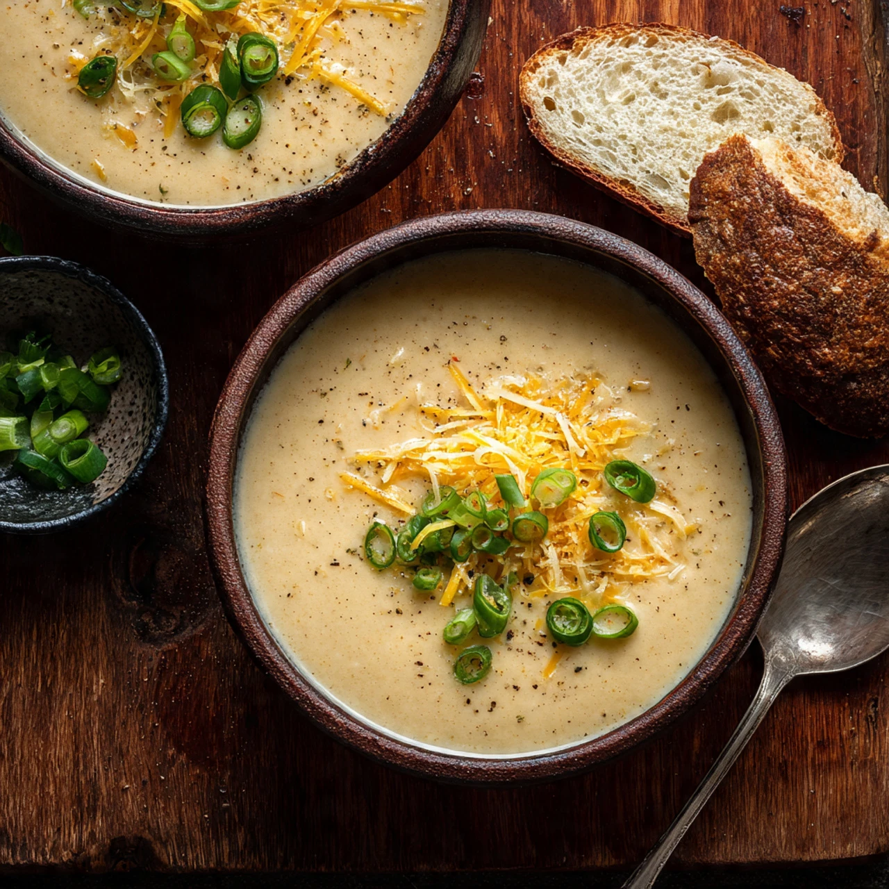 Roasted Garlic Cheddar Cauliflower Soup Roasted Garlic Cheddar Cauliflower Soup