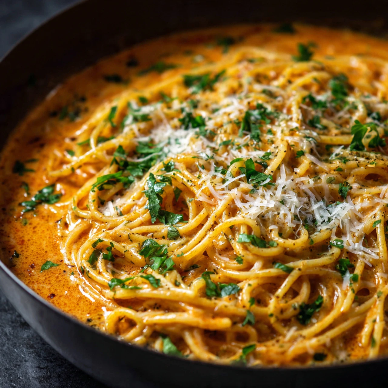 Roasted Red Pepper & Goat Cheese Alfredo