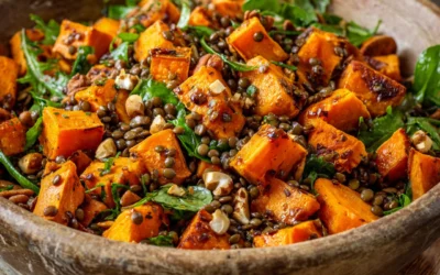 Roasted Sweet Potato Salad with Lentils