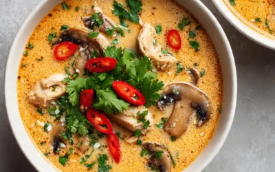 Slow Cooker Tom Kha Soup (Thai Coconut Chicken Soup)
