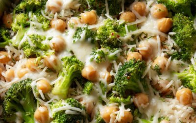One Pan Chickpea Broccoli Rice Casserole