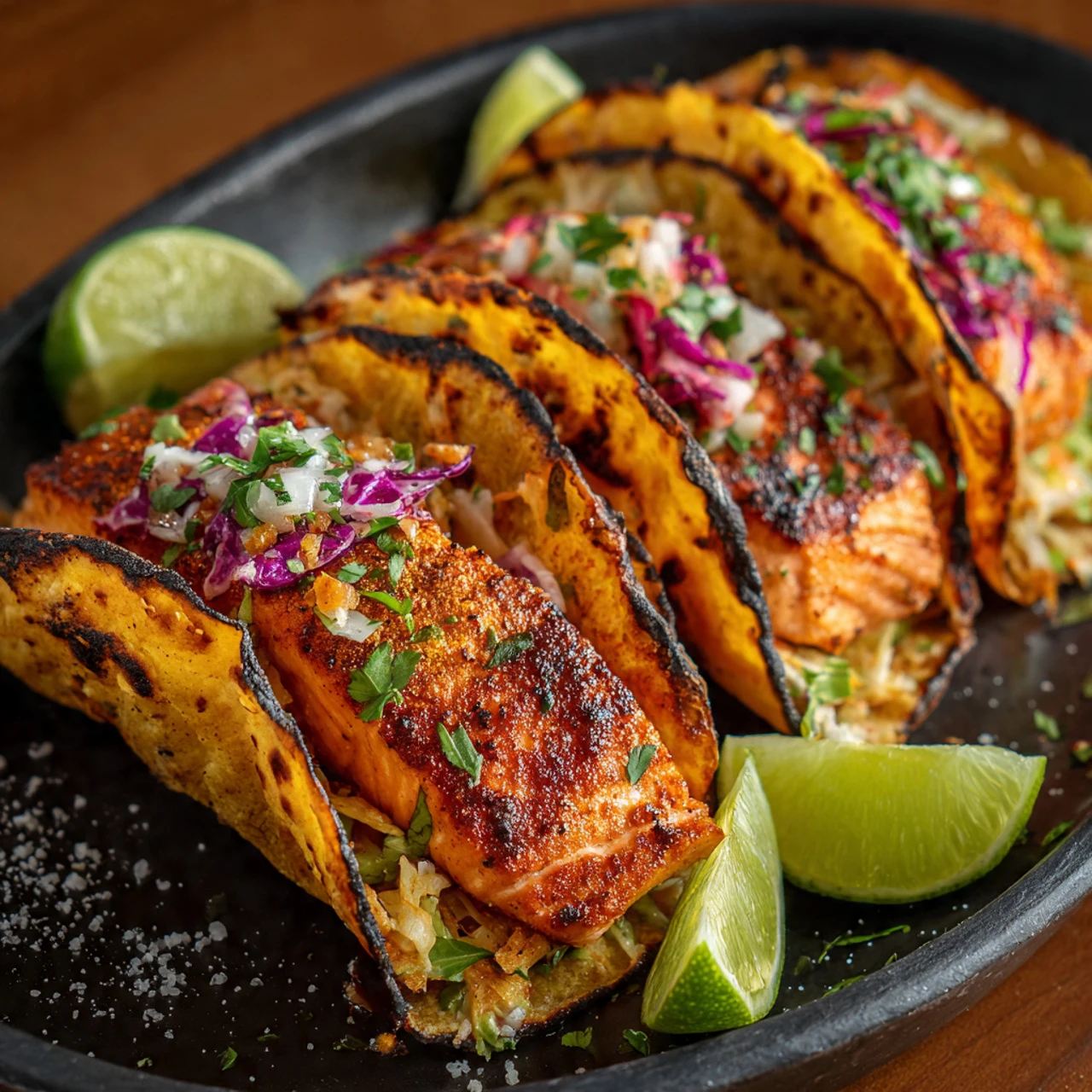 Air Fryer Salmon Tacos With Slaw Air Fryer Salmon Tacos Slaw