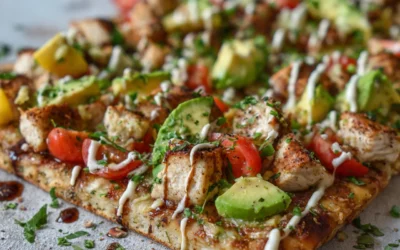 Avocado Chicken Flatbread Pizza