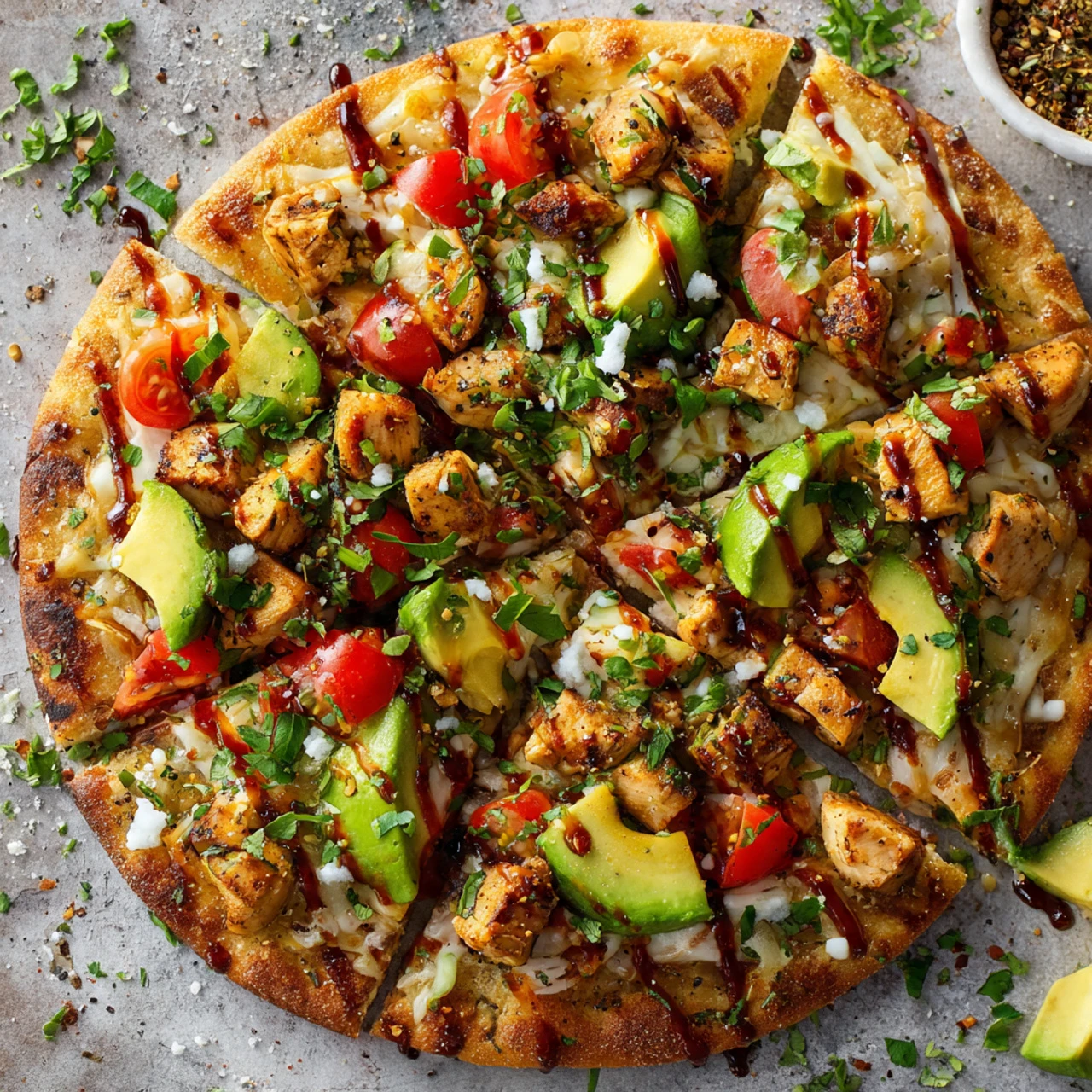 Avocado Chicken Flatbread Pizza Avocado Chicken Flatbread Pizza