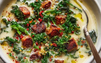 Cauliflower Sausage Kale Soup