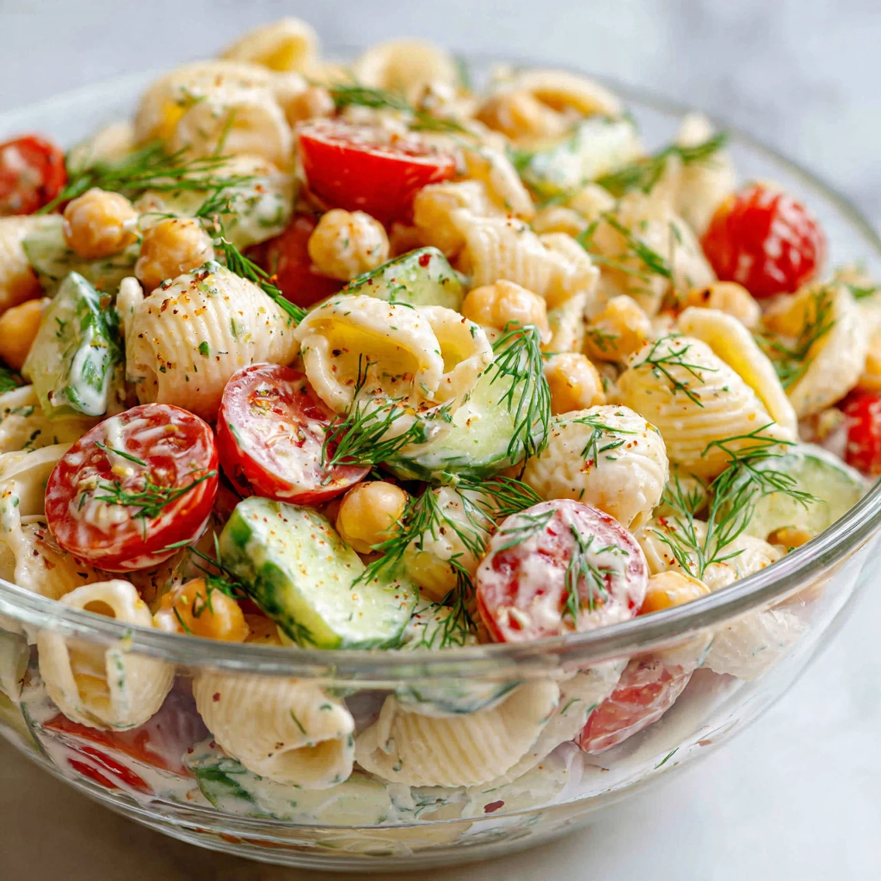 Chickpea Pasta Salad With Creamy Lemon Tahini Dressing Chickpea Pasta Salad Creamy Lemon Tahini Dressing