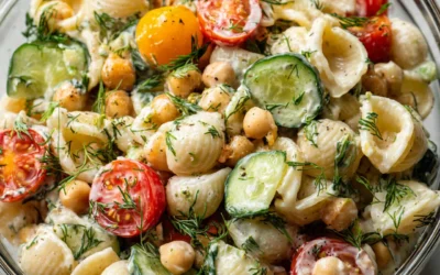 Chickpea Pasta Salad with Creamy Lemon Tahini Dressing
