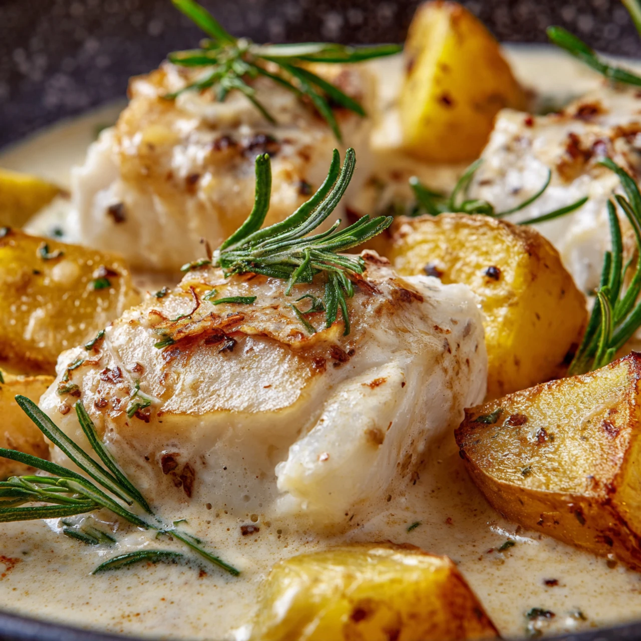 Cod & Potatoes in Rosemary Cream Sauce
