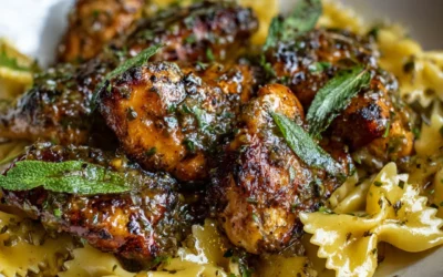 Cowboy Butter Lemon Bowtie Chicken with Broccoli