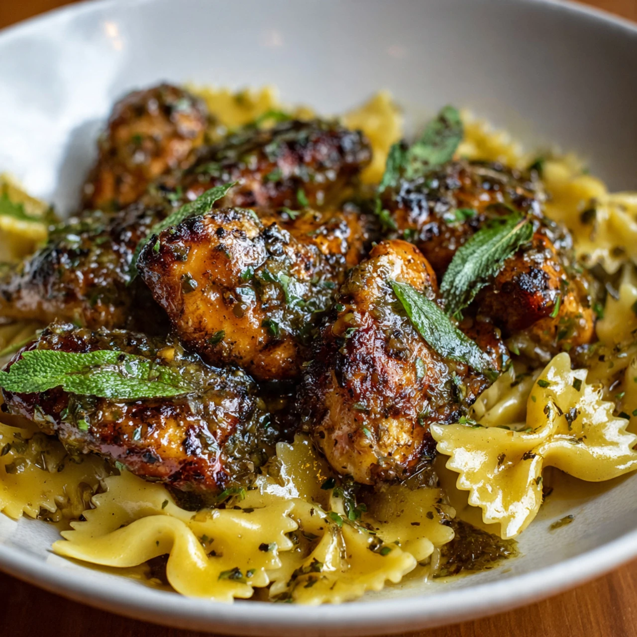 Cowboy Butter Lemon Bowtie Chicken with Broccoli