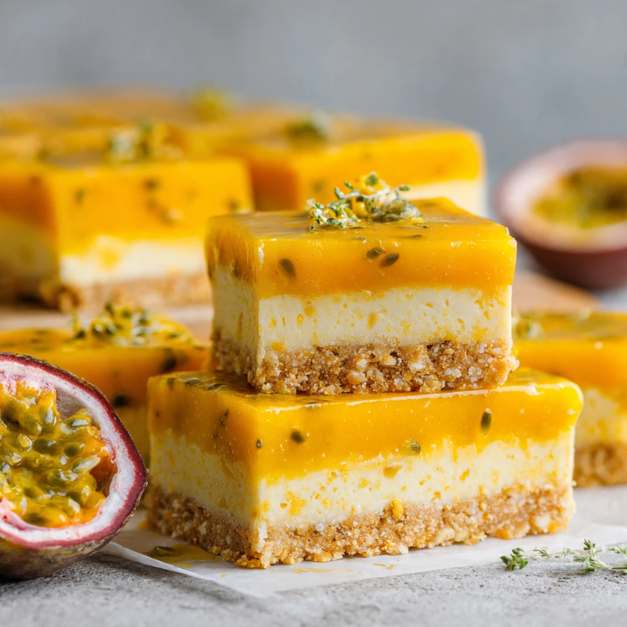Creamy Mango Passionfruit Bars