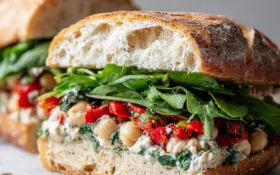 Creamy Spinach Artichoke Bean Sandwich Delight
