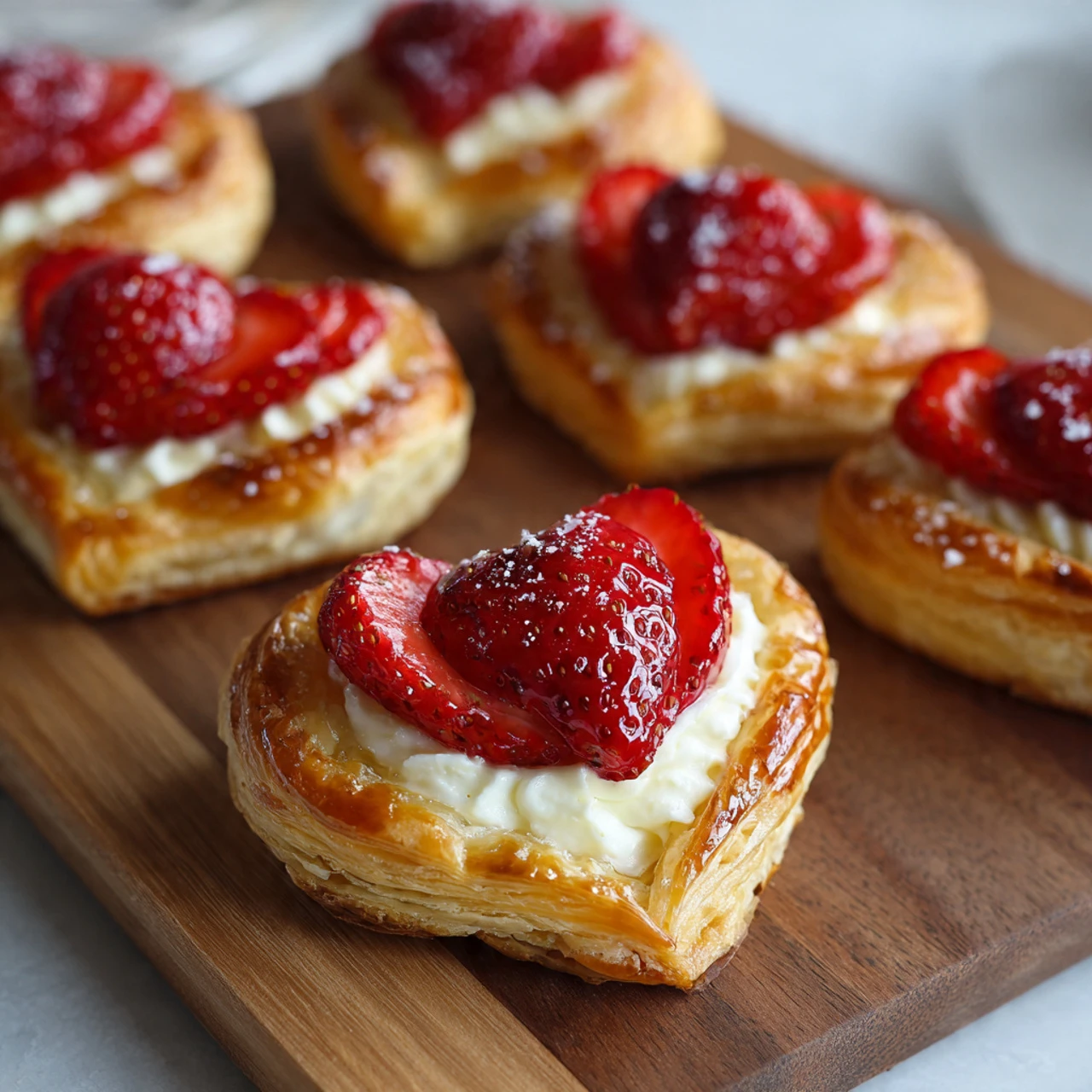 Delicious Strawberry Cream Cheese Heart Danishes For Valentine's Day Desserts Delicious Strawberry Cream Cheese Heart Dani...