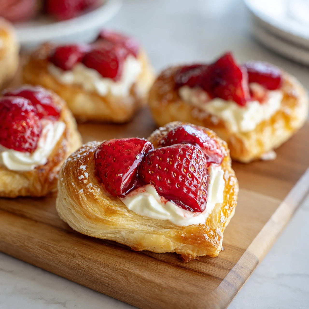 Delicious Strawberry Cream Cheese Heart Danishes For Valentine's Day Desserts Delicious Strawberry Cream Cheese Heart Dani...