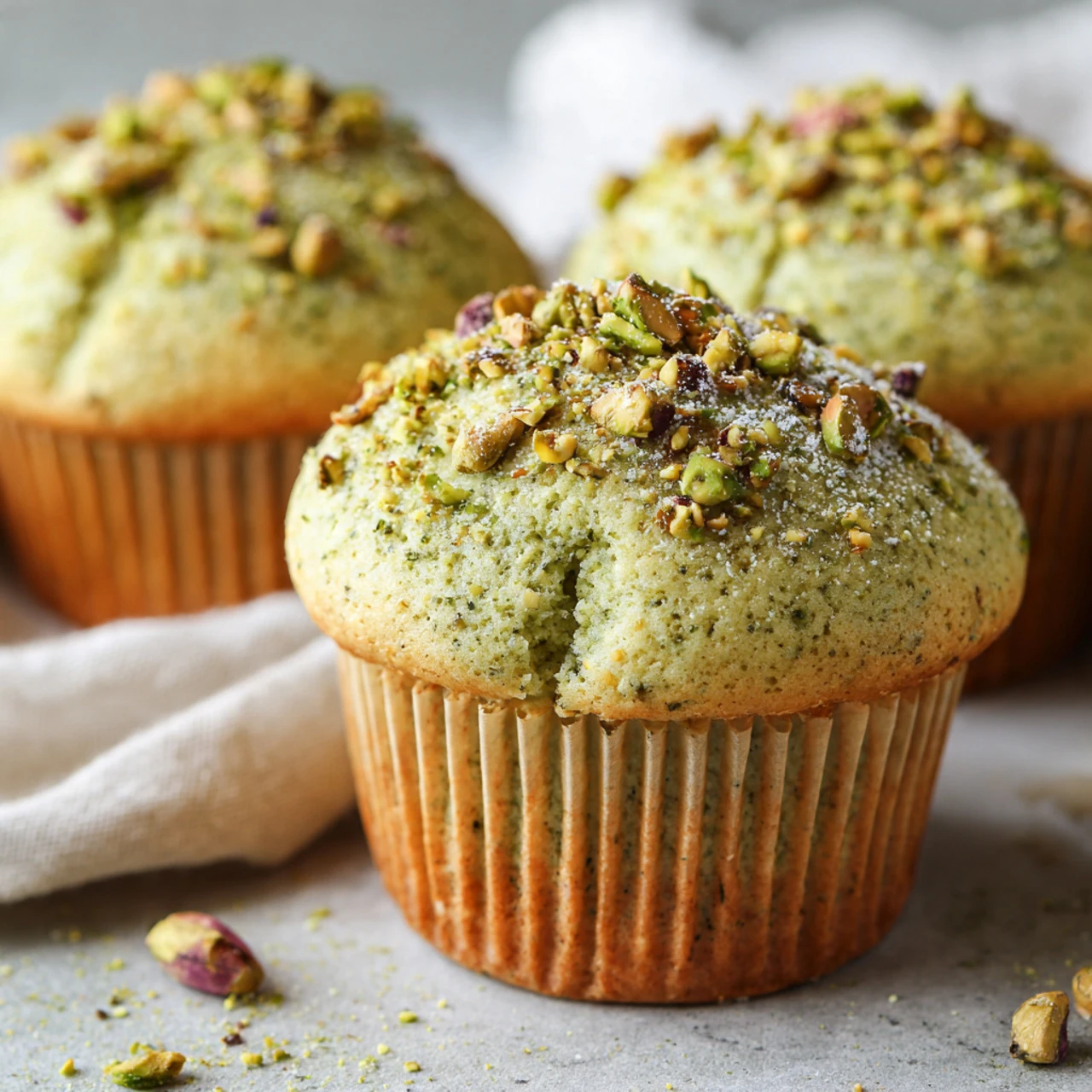 Easy Bakery Style Pistachio Muffins