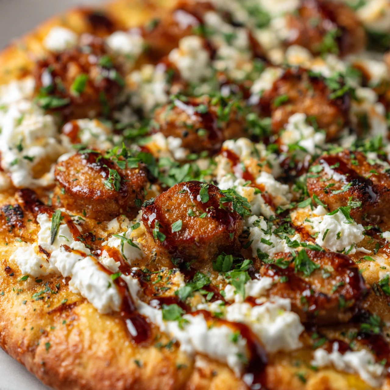 Easy Sausage Ricotta Honey Hot Pizza