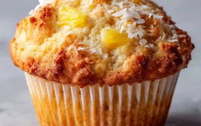 Healthy Coconut and Pineapple Cottage Cheese Muffins