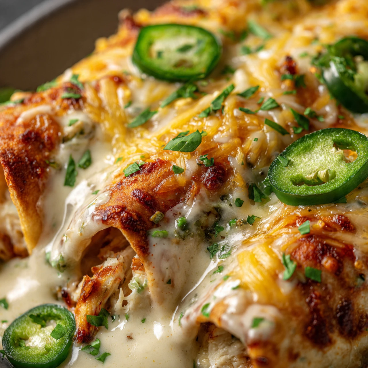 Jalapeño Popper Cheesy Chicken Enchiladas