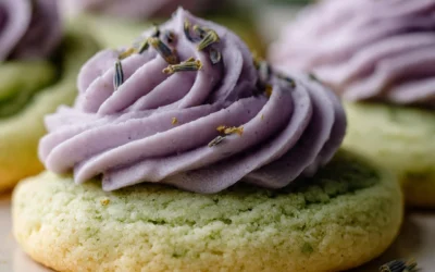 Matcha Sugar Cookies with Lavender Frosting – Elegant & Unique