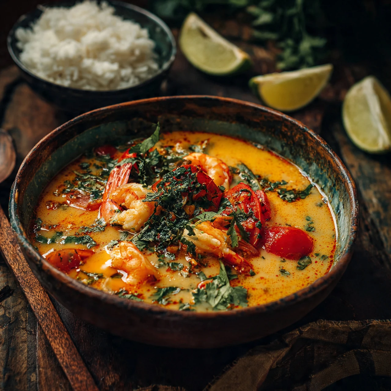 Moqueca Brazilian Fish Stew with Coconut and Tomatoes