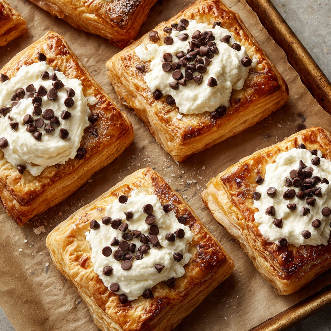Ricotta Chocolate Chip Pastry Squares Ricotta Chocolate Chip Pastry Squares