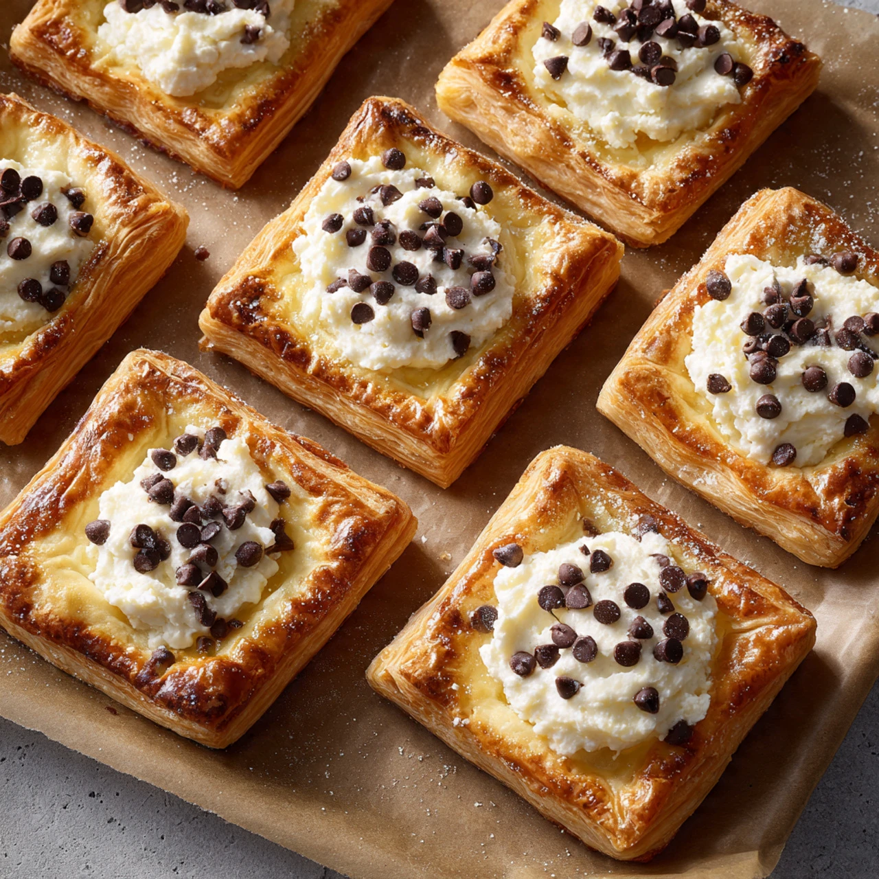 Ricotta Chocolate Chip Pastry Squares Ricotta Chocolate Chip Pastry Squares