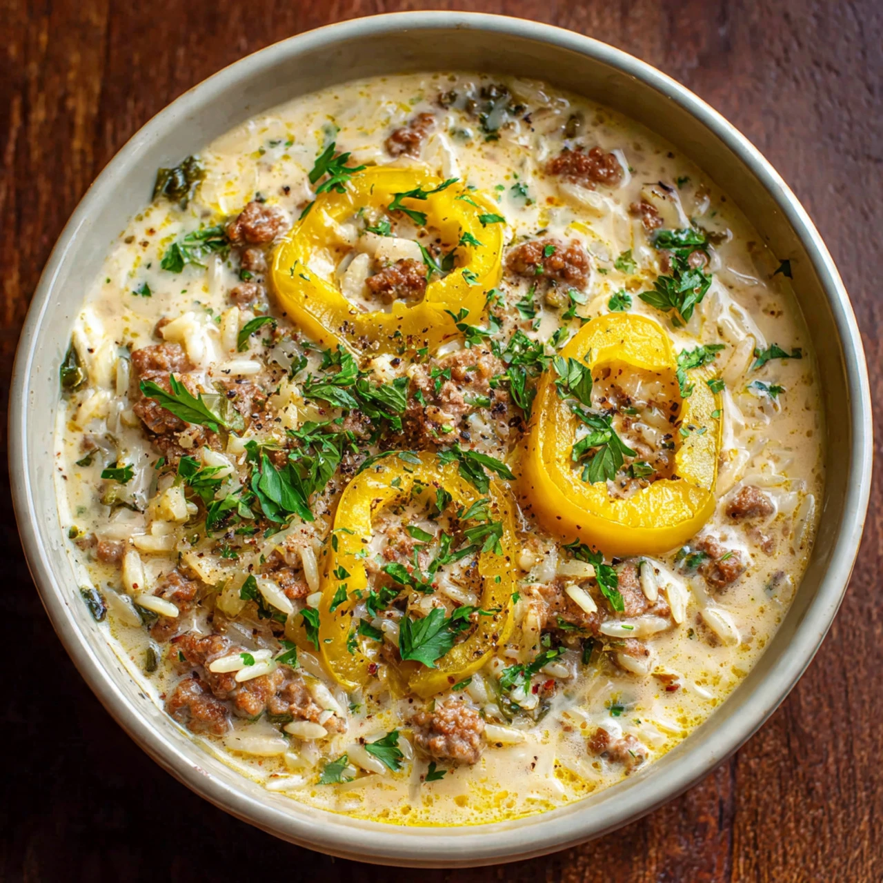 Savory Cheese Stuffed Banana Peppers Soup Savory Cheese Stuffed Banana Peppers Soup