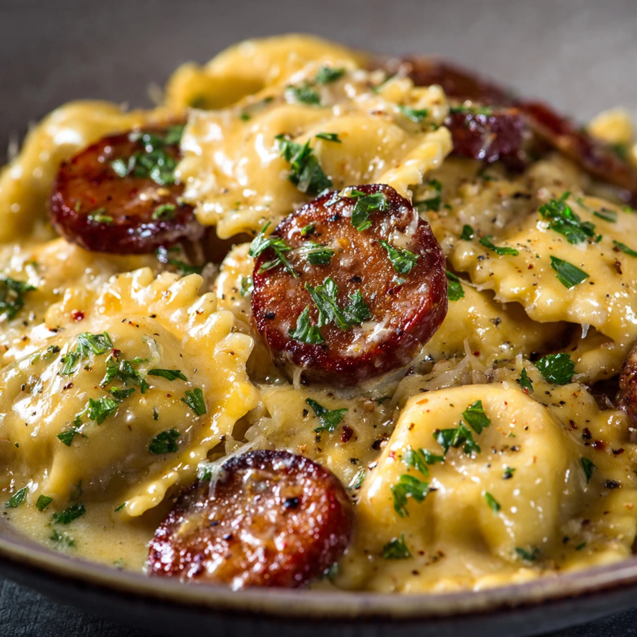 Slow Cooker Pierogi and Kielbasa Bake