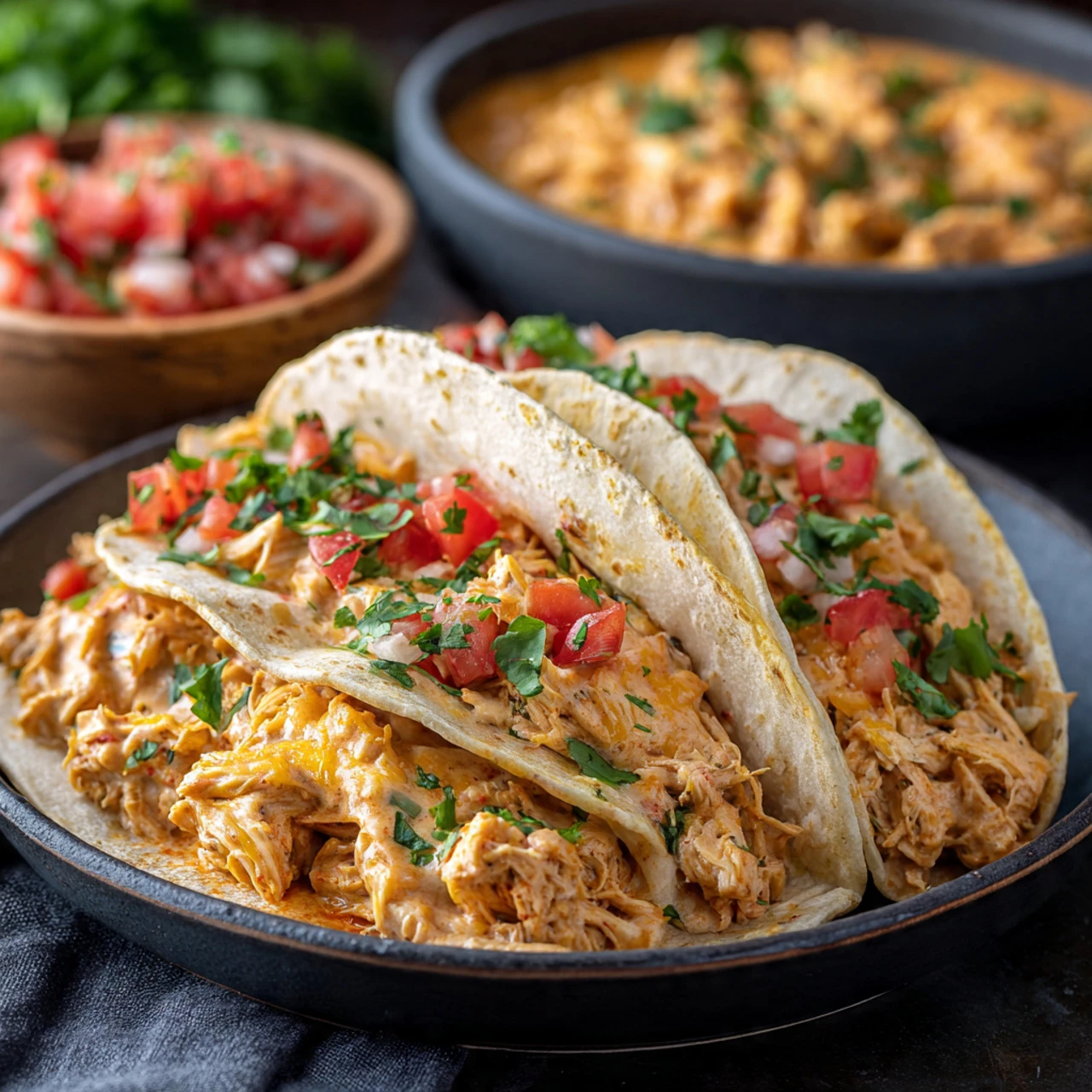 Slow Cooker Queso Chicken Tacos Slow Cooker Queso Chicken Tacos