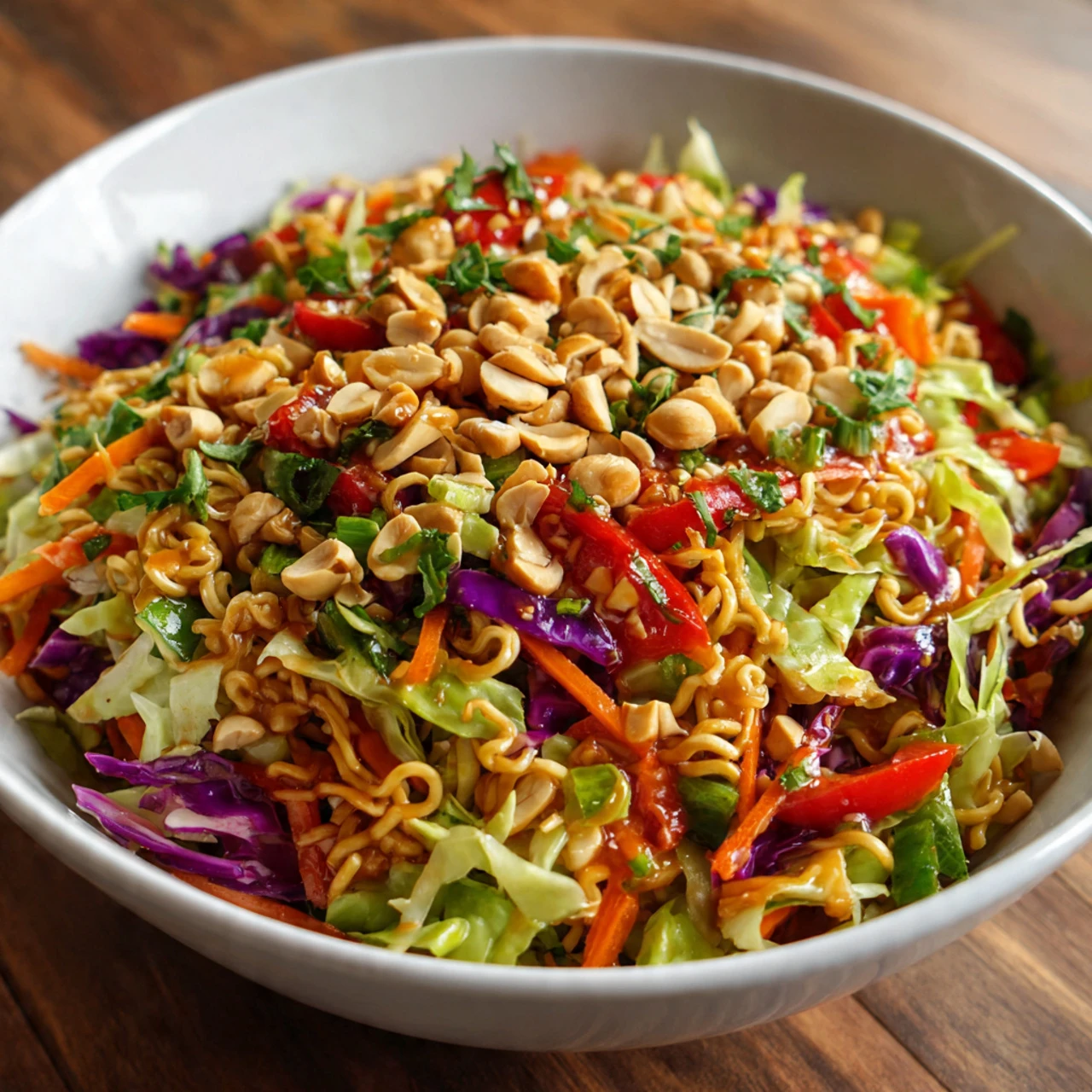 Thai Crunch Salad With Spicy Peanut Dressing Thai Crunch Salad Spicy Peanut Dressing