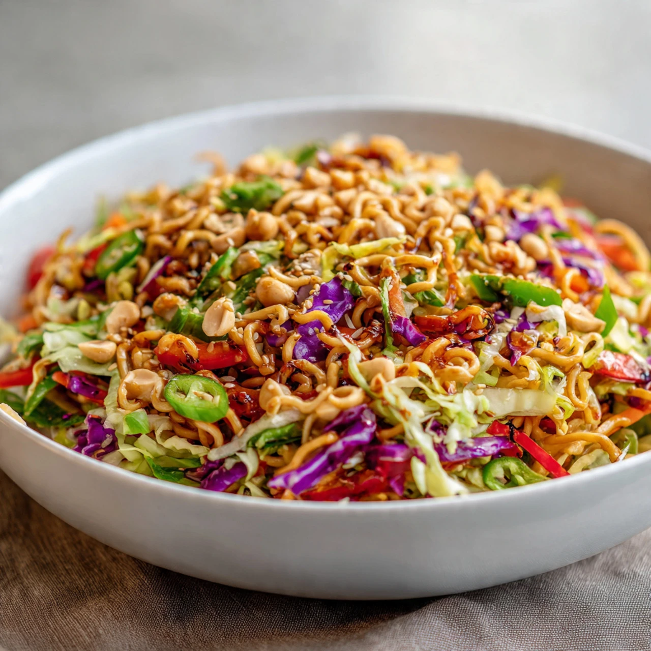 Thai Crunch Salad With Spicy Peanut Dressing Thai Crunch Salad Spicy Peanut Dressing