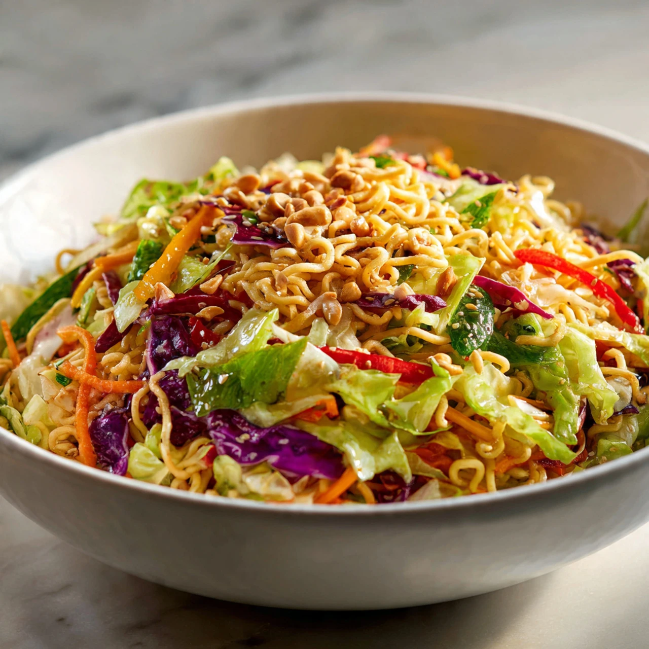 Thai Crunch Salad with Spicy Peanut Dressing