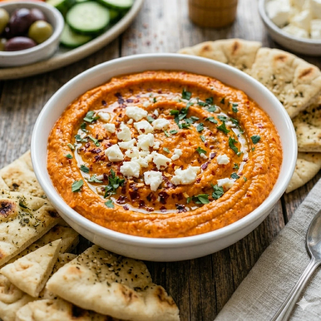 Tirokafteri (Spicy Greek Feta Dip) - Herbs & Flour Tirokafteri Spicy Greek Feta Dip Herbs Flour