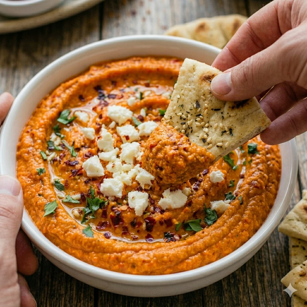 Tirokafteri (Spicy Greek Feta Dip) - Herbs & Flour