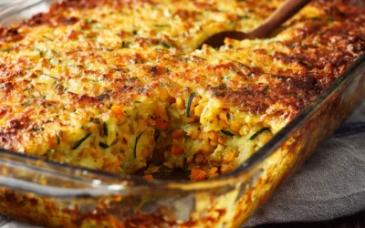 Very veggie lentil bake