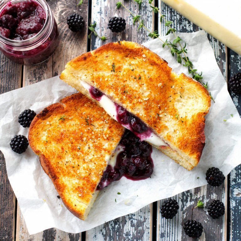 Blackberry Balsamic and Brie Grilled Cheese (Sweet, Gooey Perfection)